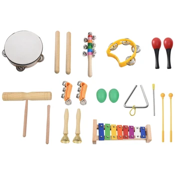 20 יח ' פעוט & התינוק כלי נגינה סט - כלי הקשה צעצוע כיף לפעוטות, צעצועים מעץ, קסילופון גלוקנשפיל צעצוע קצב הלהקה S