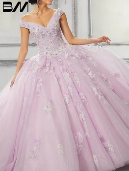 3D אפליקציה פרחוניים הטקס השמלה 2023 מחוץ כתף טול שמלת נשף שמלות קוקטייל השמלה שמלת ערב Vestidos דה