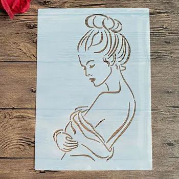 A4 29 *21 DIY שבלונות ציור קיר אלבום צביעה הבלטה אלבום מעוצב כרטיס נייר תבנית הקיר יופי לנשים