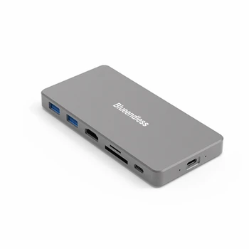 Blueendless USB3.1 סוג C תחנת עגינה ל-7 ב1 רכזת NVME HDD עבור המקרה קומבי