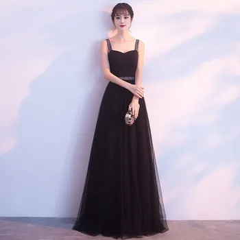 DongCMY יוקרה שמלות ערב 2024 חדש אלגנטי אטמוספרי שחור אירועים שמלת פאייטים שמלת מסיבת לנשים 