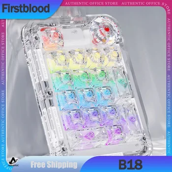 Firstblood B18 מיני הנומרית Bluetooth אלחוטית נייד שקוף מקלדת חם להחליף RGB אור אטם Numpad פנקס מתנות