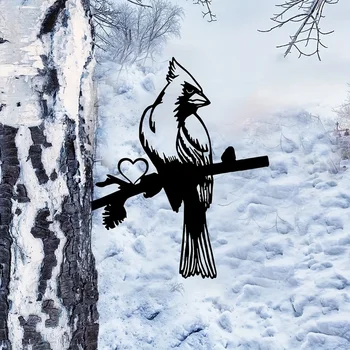 HelloYoung 1pc החשמן ציפור על ענף מתכת עץ אמנות מתכת עיצוב גינת הבית ציפור על ענף אומנות חצר חיצונית קישוט