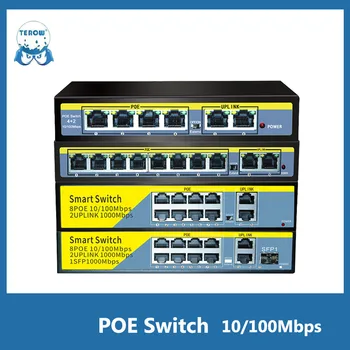 TEROW פו מתג 6 10 11 נמל 100Mbps מתג ה-Ethernet מהיר מתג רשת Vlan תמיכה Wifi נתב אבטחה, מערכת מצלמות