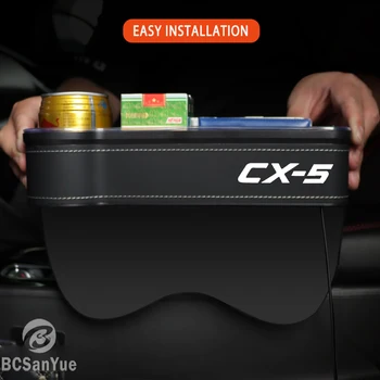 אישית הוביל מושב המכונית הפער מילוי ארגונית עבור מאזדה CX-5 הלוגו עם USB לטעינה גדול תיבת אחסון הפנים אווירה מנורות