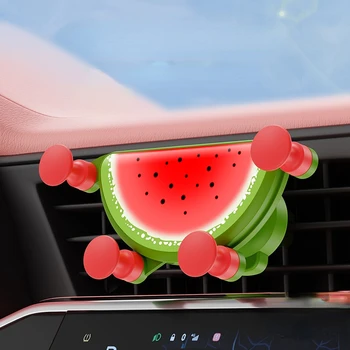 המכונית טלפון נייד תושבת לשקע אוויר קריקטורה חמודה פירות התושבת המשיכה הצמדה המכונית טלפון נייד תושבת רכב, אביזרים