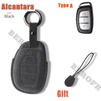 זמש אלקנטרה עור מפתח הרכב התיק על יונדאי ix35 Keyless מחזיק מפתחות אביזרים