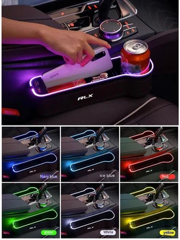 על אקורה RLX Gm רכב LED 7 צבע המושב תיבת אחסון עם אווירה אור מושב המכונית ניקוי ארגונית למושב USB לטעינה אוטומטי חלקים
