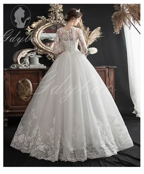 פשוט שמלת נשף שמלת החתונה עם חריץ Vestido De נוביה נסיכה בציר שמלות כלה התמונה האמיתית שמלת כלה.