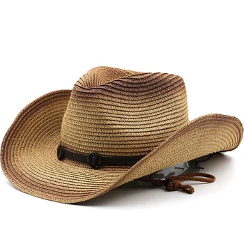 קיץ קלאסית גברים נשים קש חלול המערבי כובע ליידי פאנק מותג סומבררו גבר בוקרת חיצונית חוף ג ' אז כובע השמש