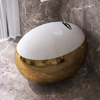 ביצת זהב בצורת חכם שירותים משולב קול בקרה חכמה אוטומטי Flip לשאוב בשירותים