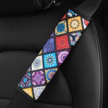 המושב חגורת כתף השומר רפידות מכסה מגן שרוול בסגנון בוהמי ביטוח חגורת הכתף הגנה אביזרי רכב